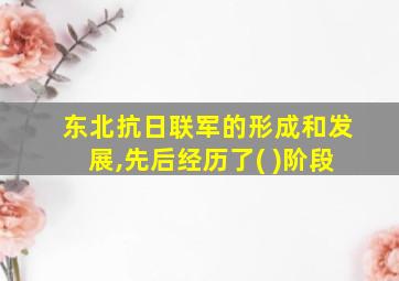 东北抗日联军的形成和发展,先后经历了( )阶段